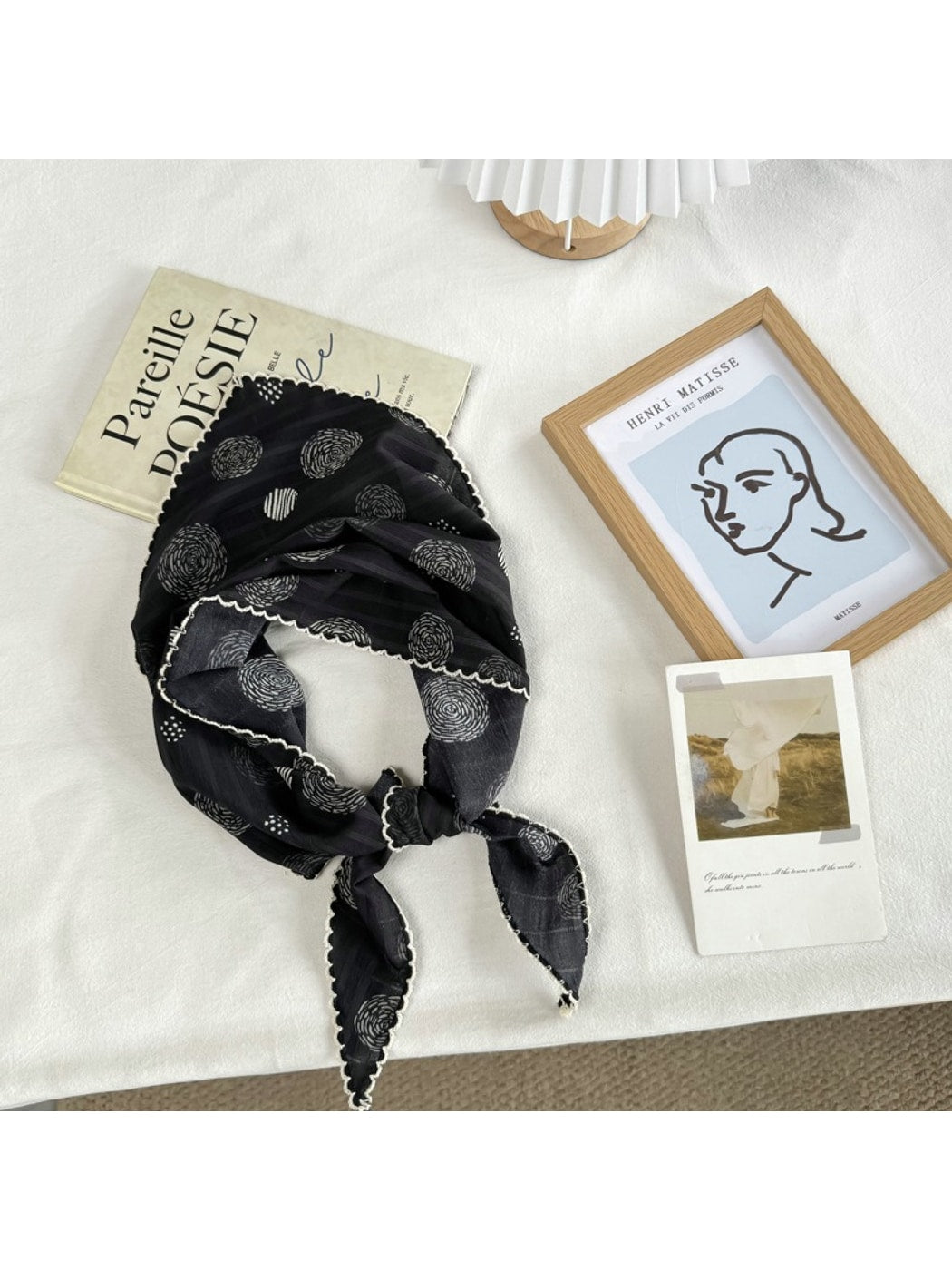 Scarvii - Fairytale Swirl Dot Print Triangle Scarf