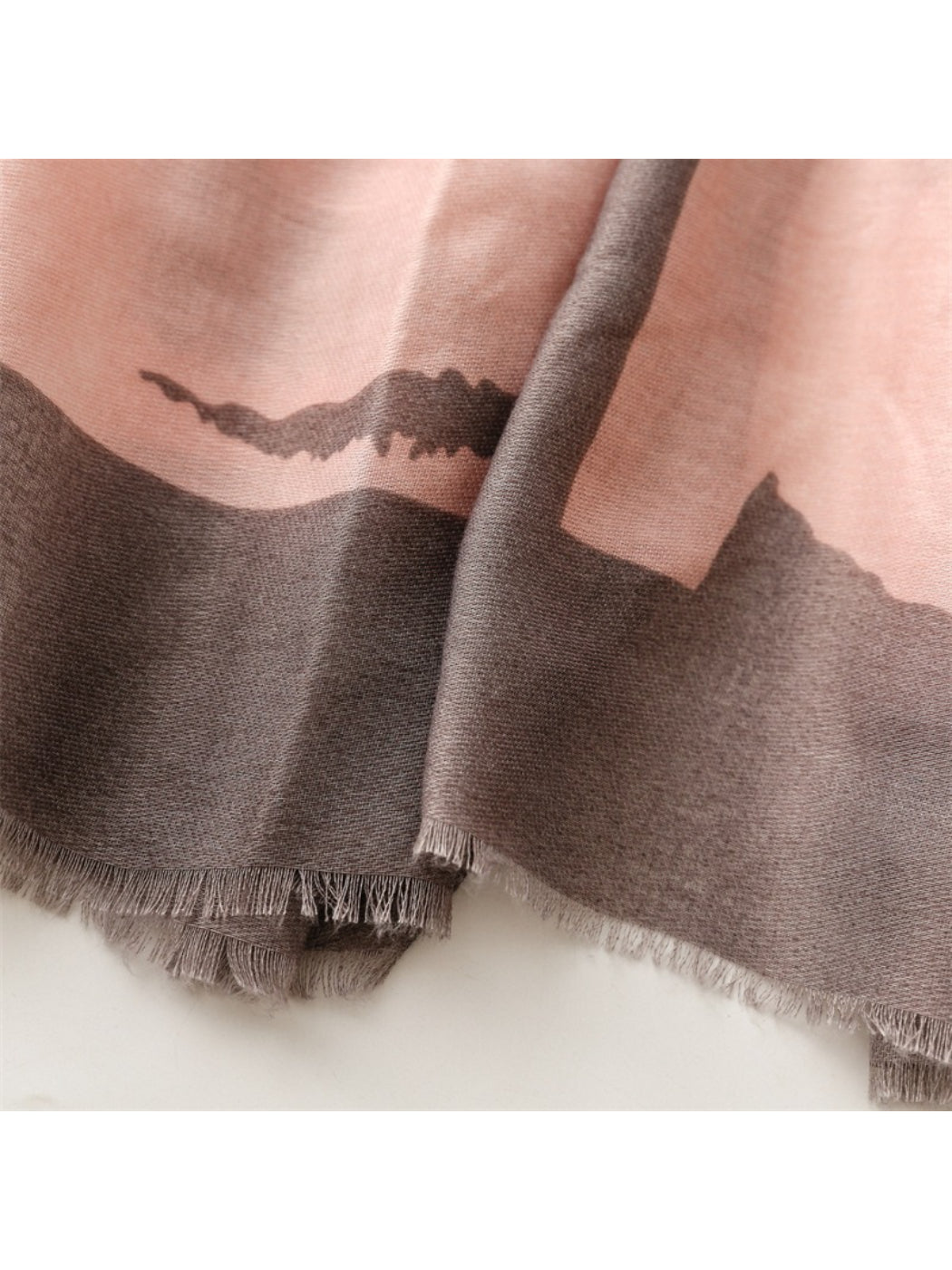 Scarvii - Modern Stripe Print Tassel Scarf