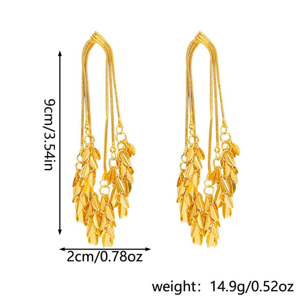 Earwish - Golden Wheat Earrings – Shiny & Chic