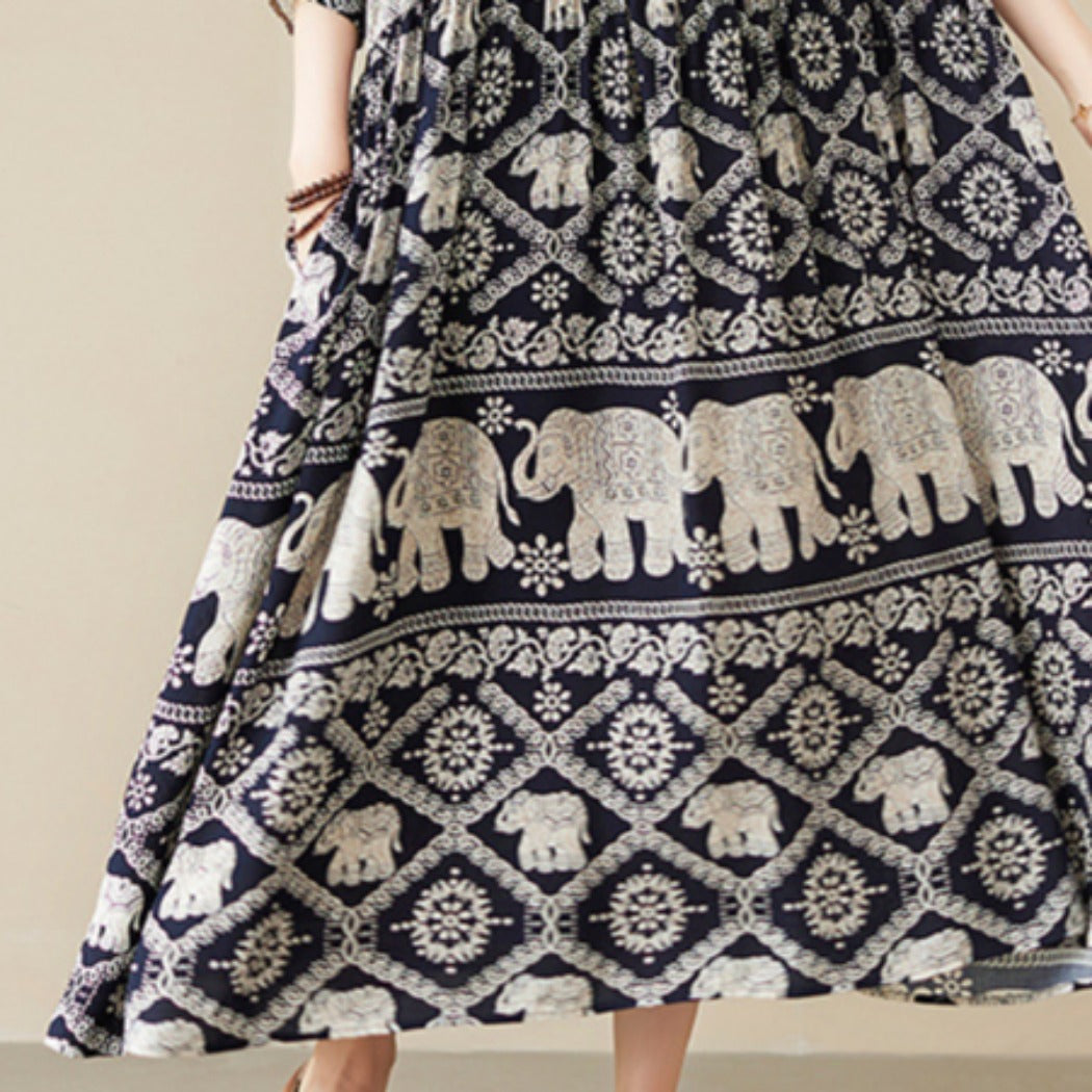 Troposa - Plus Size Boho Dress with Pockets