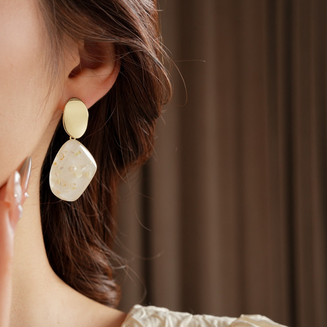 Earwish - Vintage French Style Resin Oval Earrings