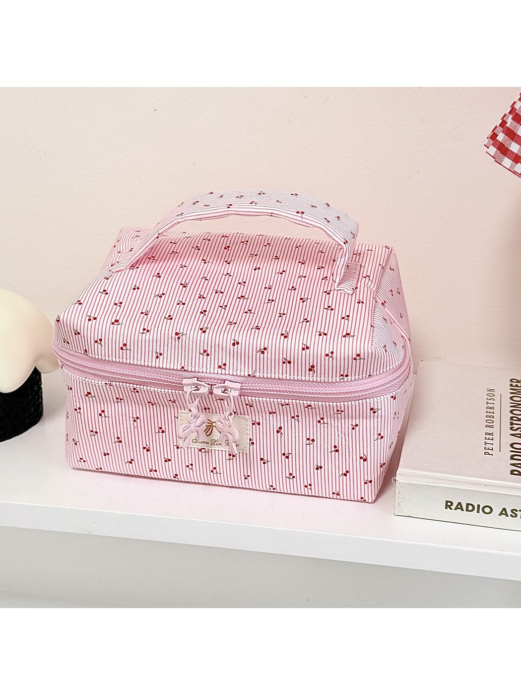 Cosbai - Sweet Pink Floral Printed Cosmetic Organizer Bag