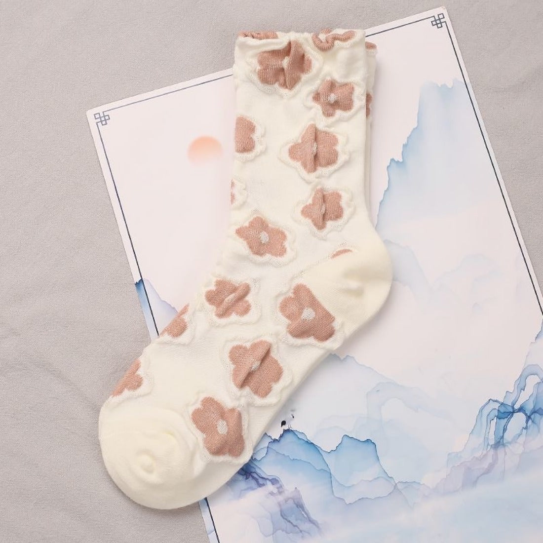 Rufia - Orange Embossed Women's Socks