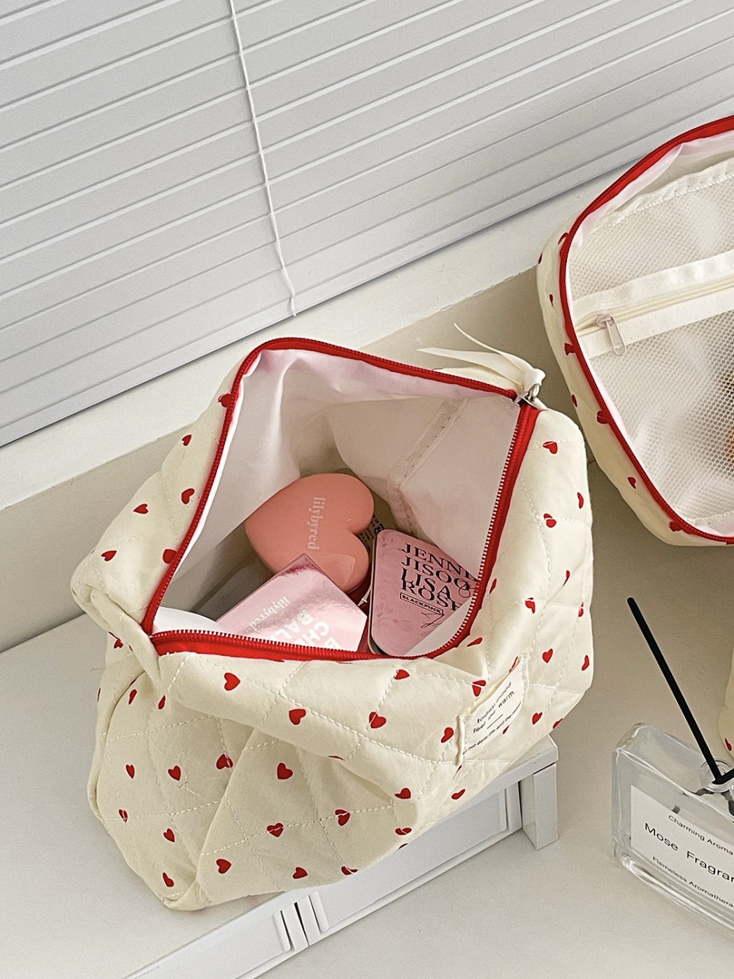 Cosbai Sweet Heart Travel Organizer Bag compact and portable design with handle