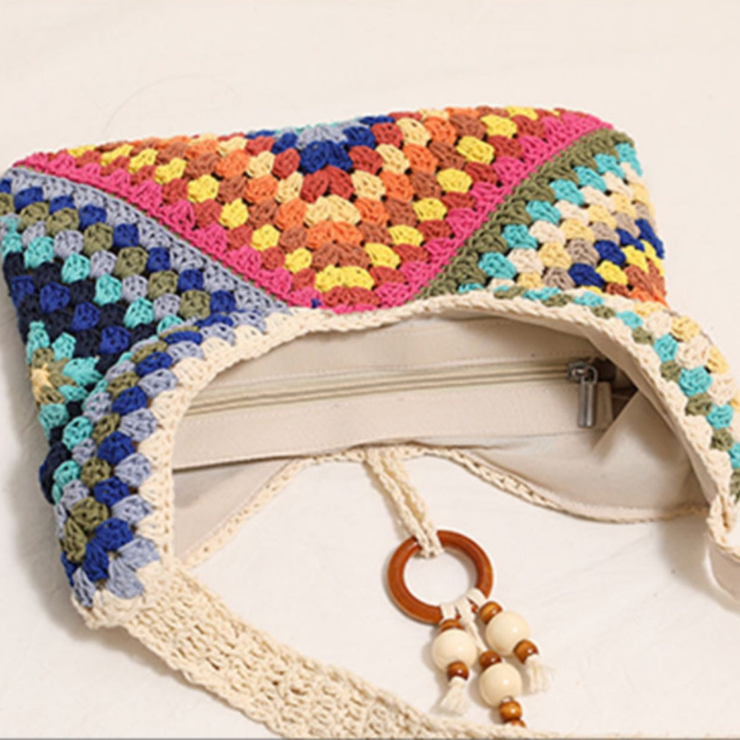 Cosbai - V-shape Crochet Shoulder Bag - Classic & Stylish