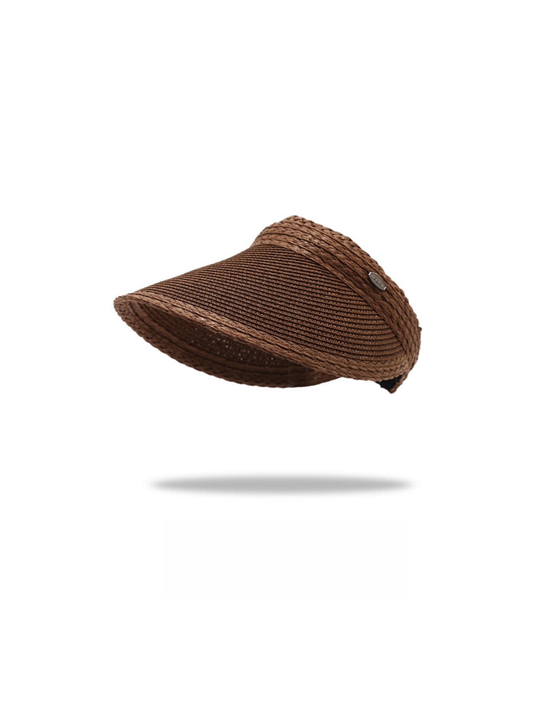 Haila - Solid Color Weave Style Wide Brim Visor Cap