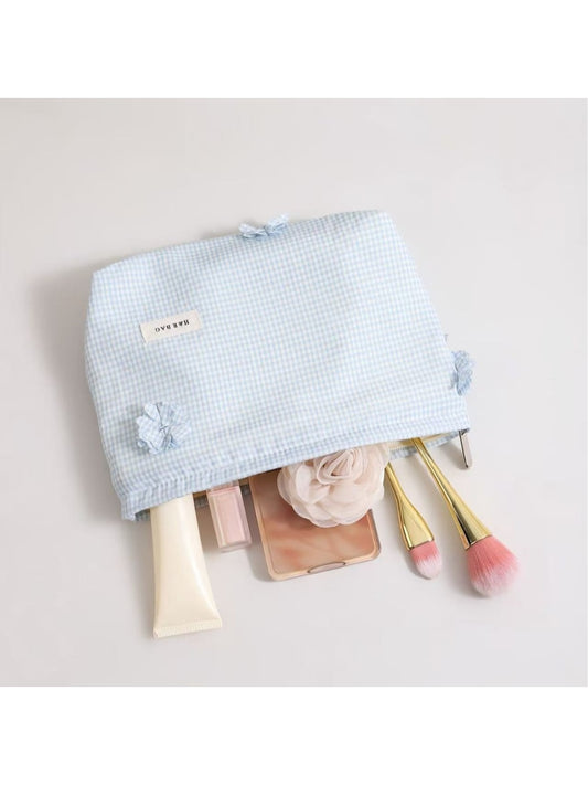 Cosbai Floral Plaid Handheld Cosmetic Pouch Bag product image