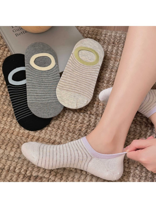 Rufia - Classic Decorative Striped Low Ankle Socks