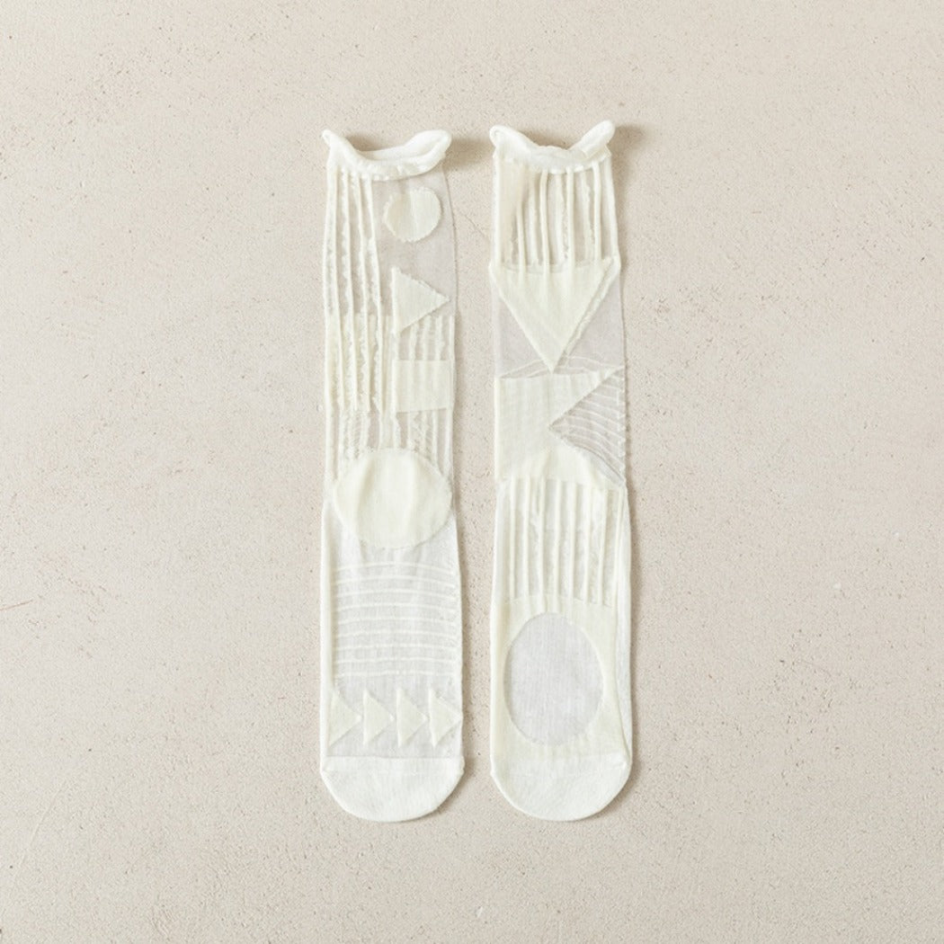 Rufia- Artistic Pattern Sheer Summer Socks