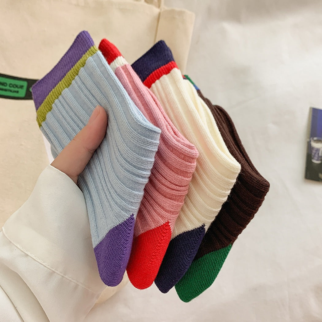 Rufia - Color-Block Textured Socks - Stylish & Soft
