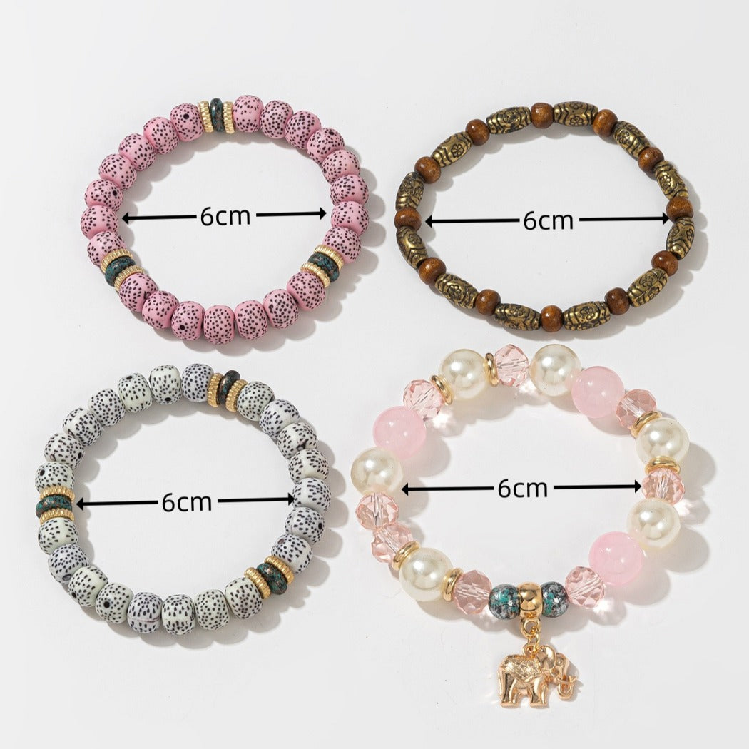 Bauai - 4 In 1 Boho Beaded Bracelet Set - Vintage & Stylish