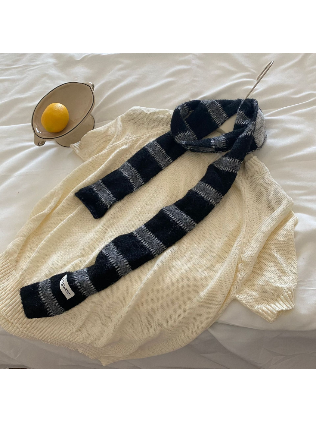 Scarvii - Colorful Striped Knit Skinny Scarf