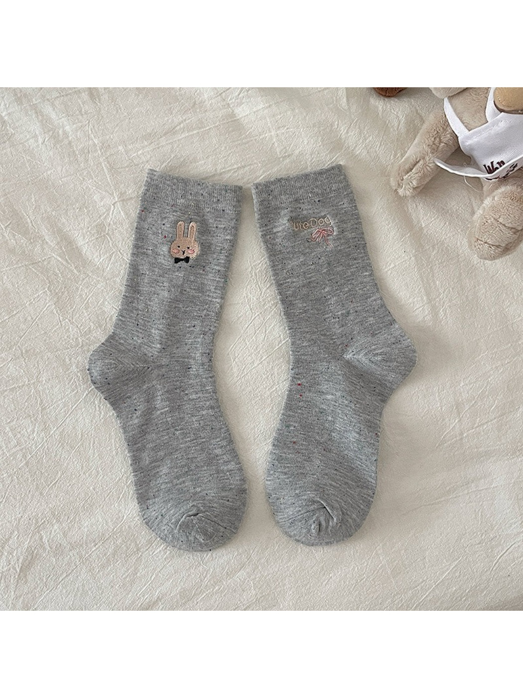 Rufia - Playful Animal Embroidery Crew Socks product image 8