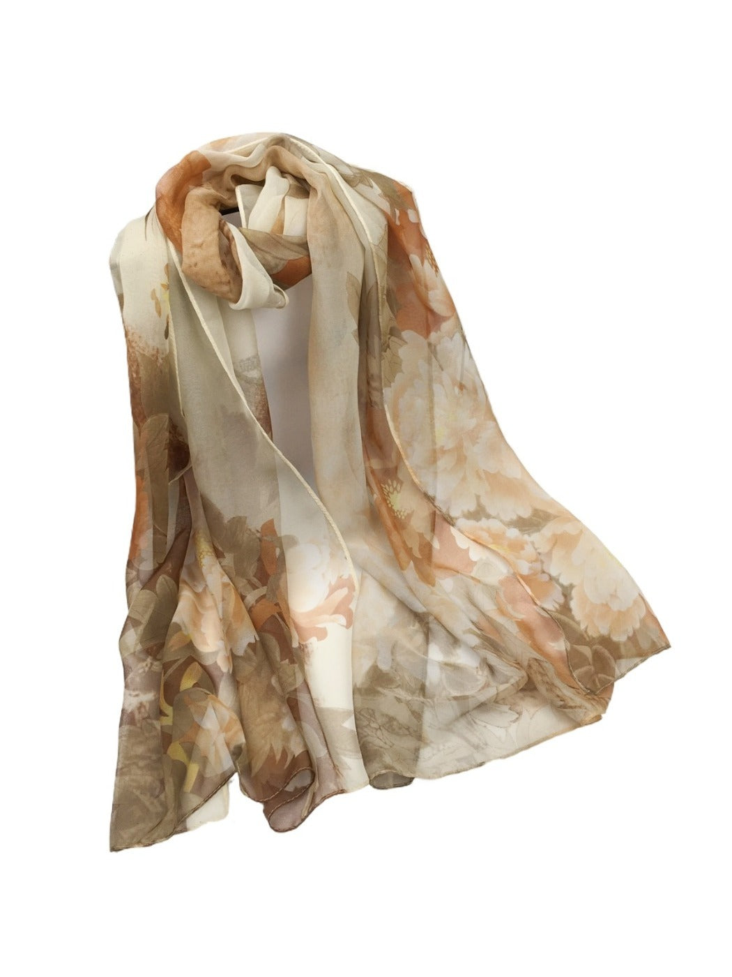 Scarvii - Vibrant Peony Print Scarf - Light & Feminine