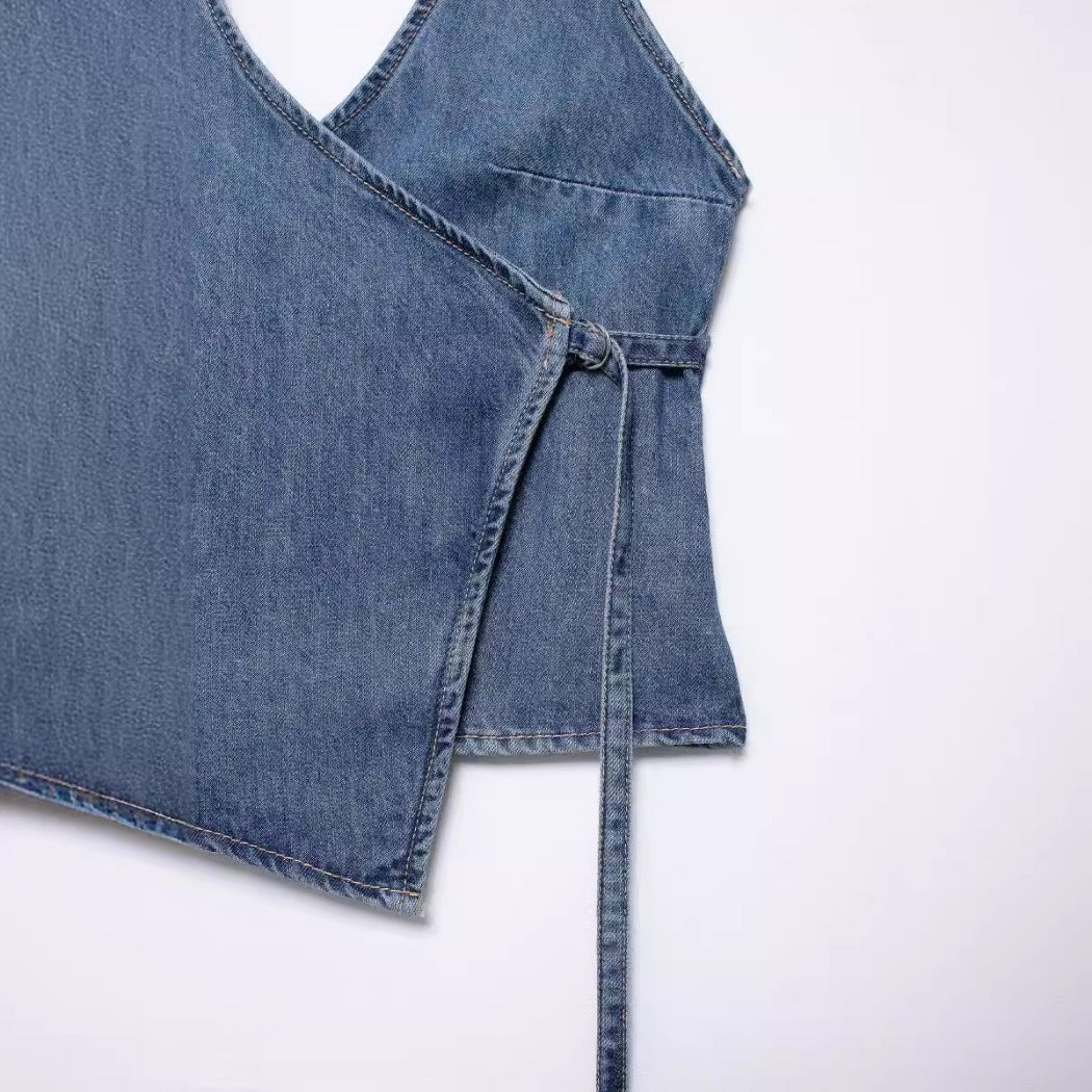 Vesty - Denim Halter Neck Top - Summer Chic
