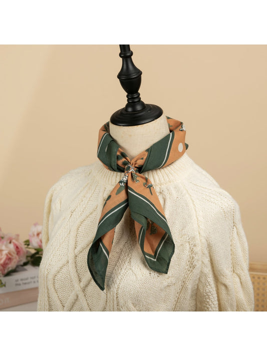 Scarvii - Classic Brown Graphic Square Scarf