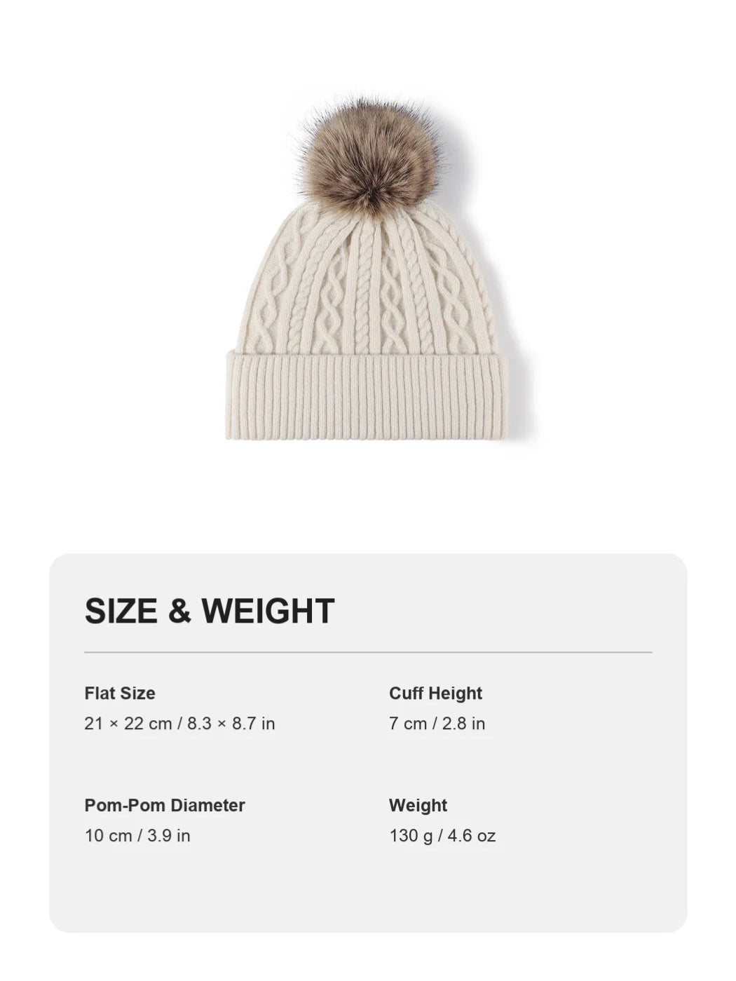 Haila - Cable-Knit Fleece-Lined Pom-Pom Beanie