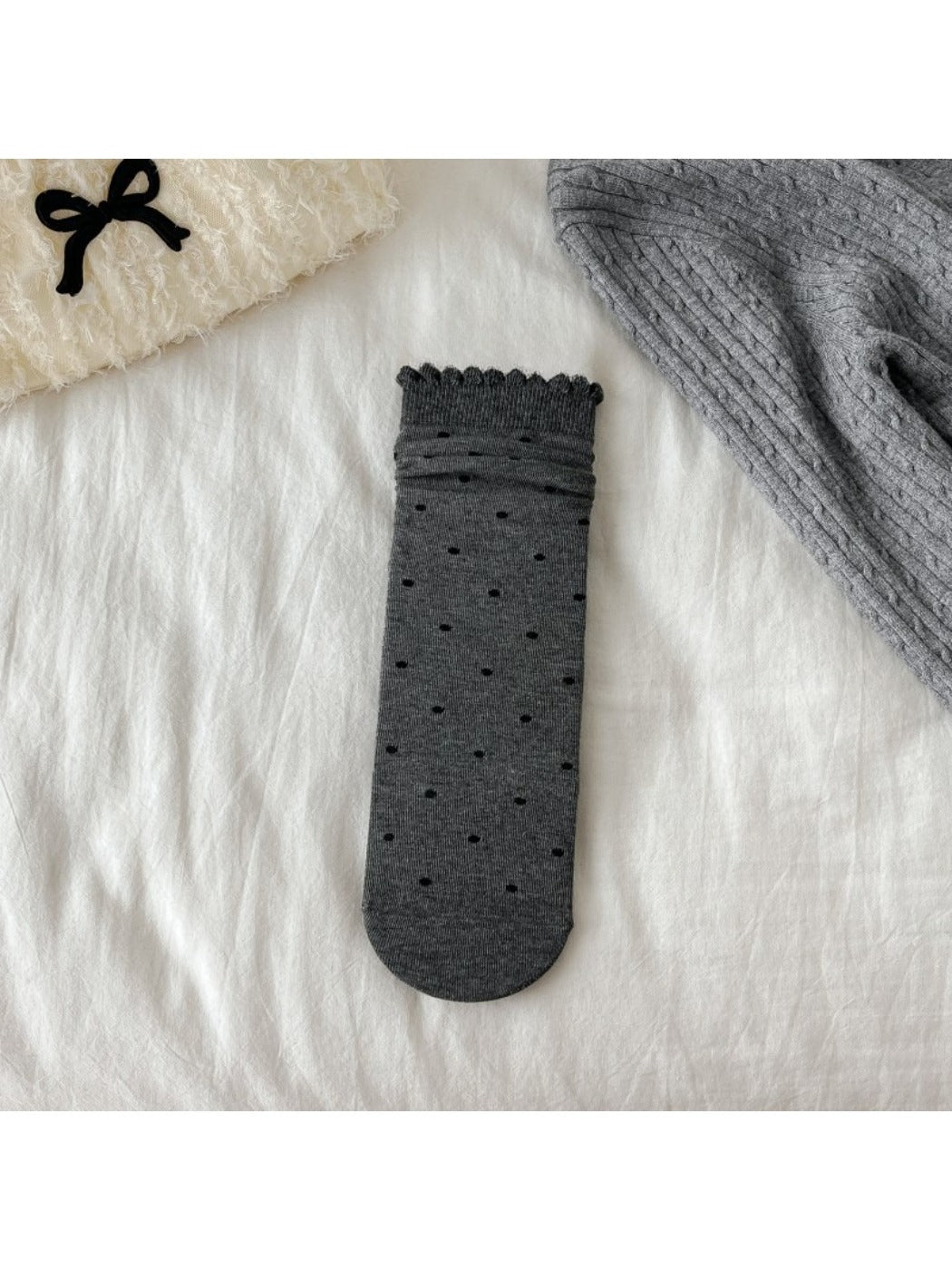 Rufia - Polka Dot Ruffle Edge Crew Socks product image 5
