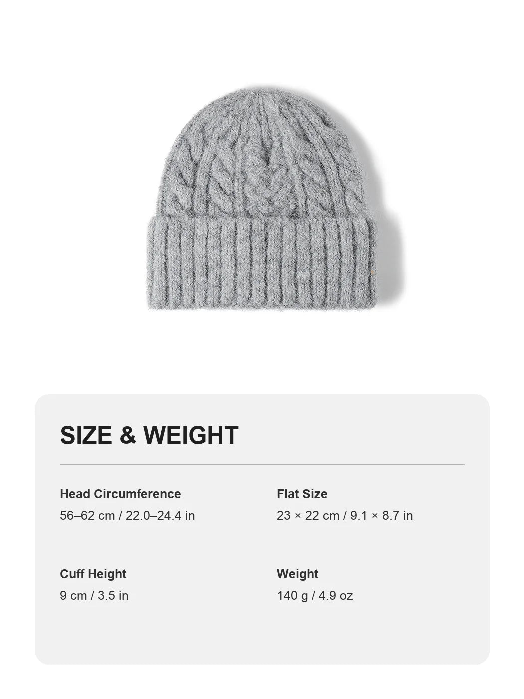 Haila - Braided Texture Cuffed Knit Beanie