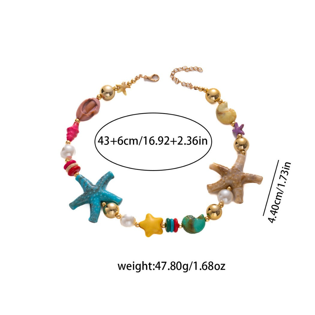 Bauai - Dopamine Ocean Starfish Bead Necklace - Colorful & Vibrant