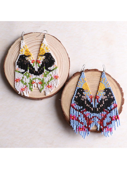 Earwish - Boho Beaded Tassel Earrings - Colorful & Unique