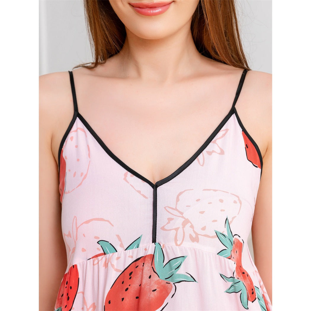 Yojams - Pink Strawberry Sleep Dress Loungewear