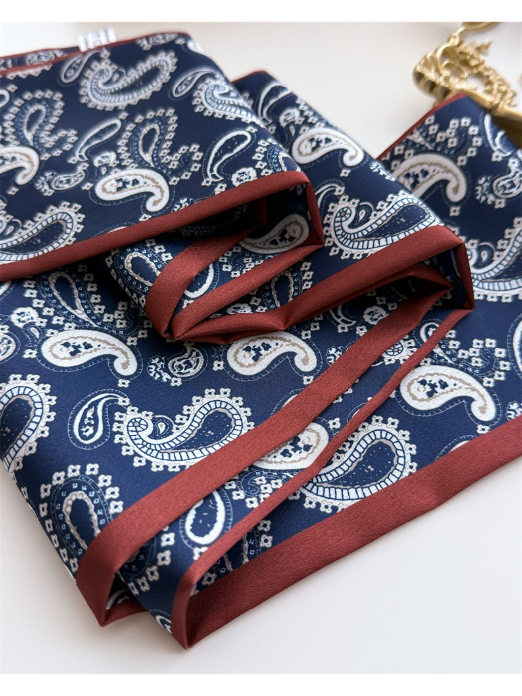 Scarvii - Paisley Border Skinny Scarf