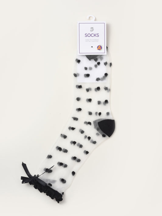 Rufia - Sheer Polka Dot Bow Socks