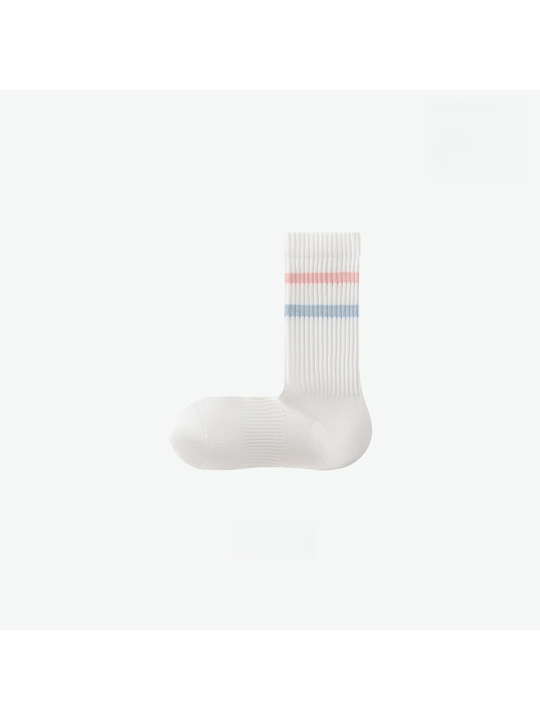 Rufia - Minimalist Ribbed Striped Cuffs Crew Socks