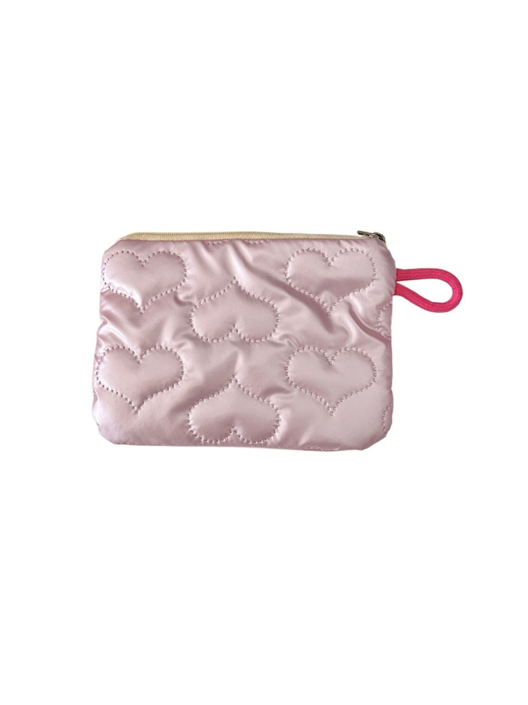 Cosbai - Silver & Pink Coin Purse with Heart Pattern