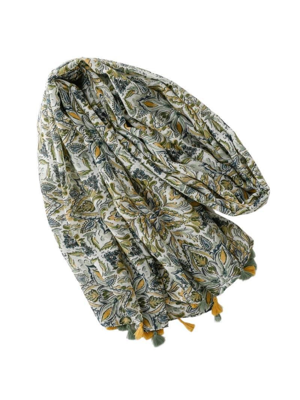 Scarvii - Botanical Paisley Tassel Wrap Scarf