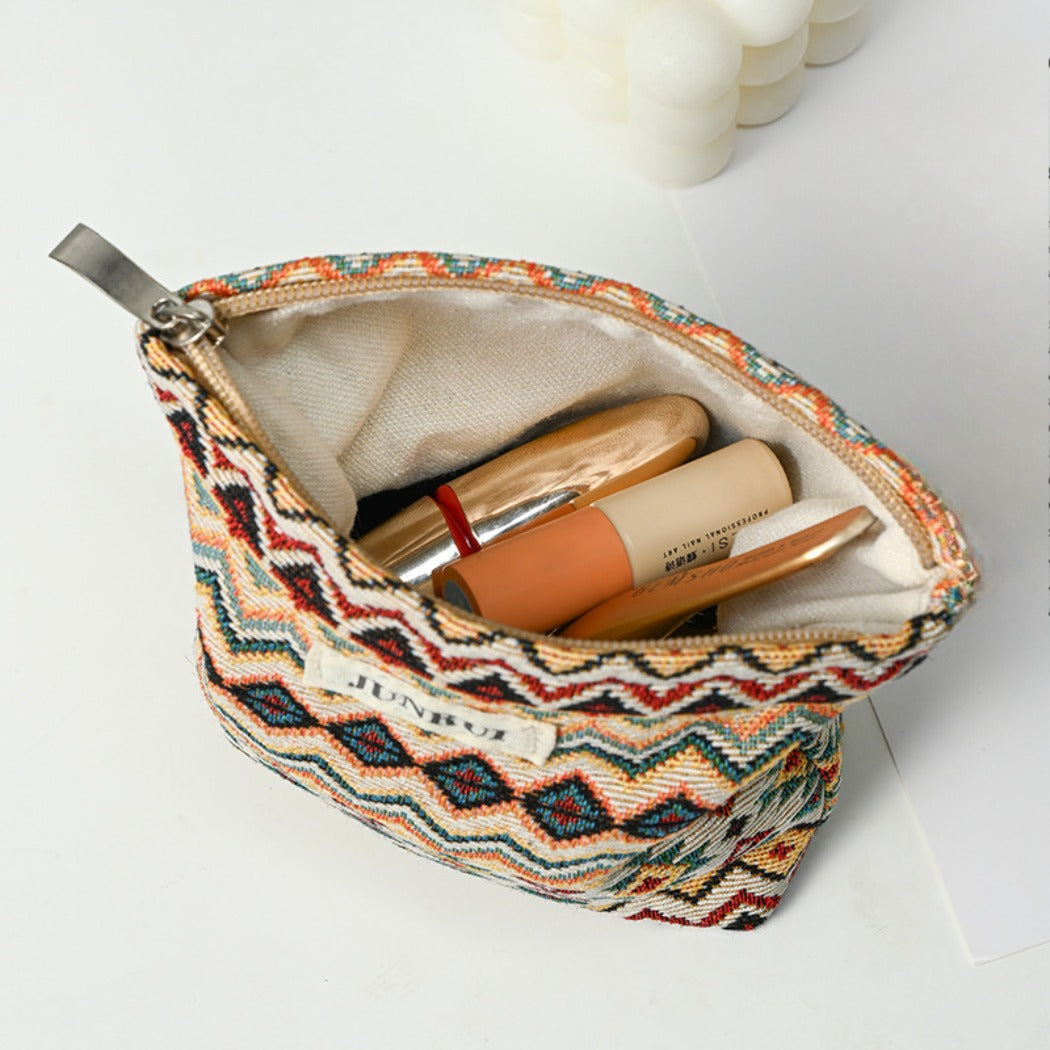 Cosbai - Boho Chic Clutch Makeup Bag With Zipper