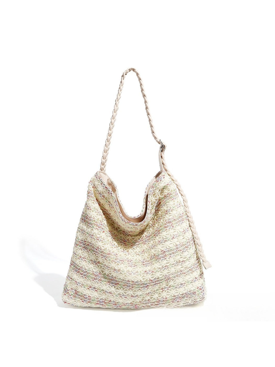 Cosbai - Rainbow Woven Single-shoulder Bag with Large Capacity