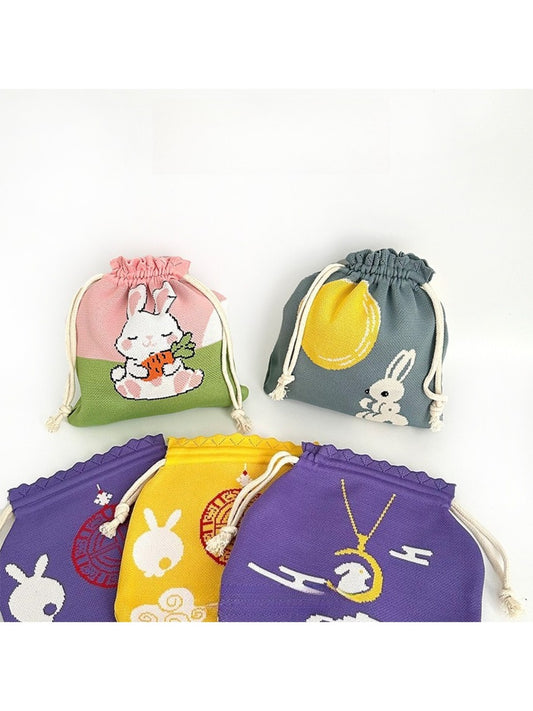 Cosbai - Rabbit Pattern Cute Drawstring Bag & Purse