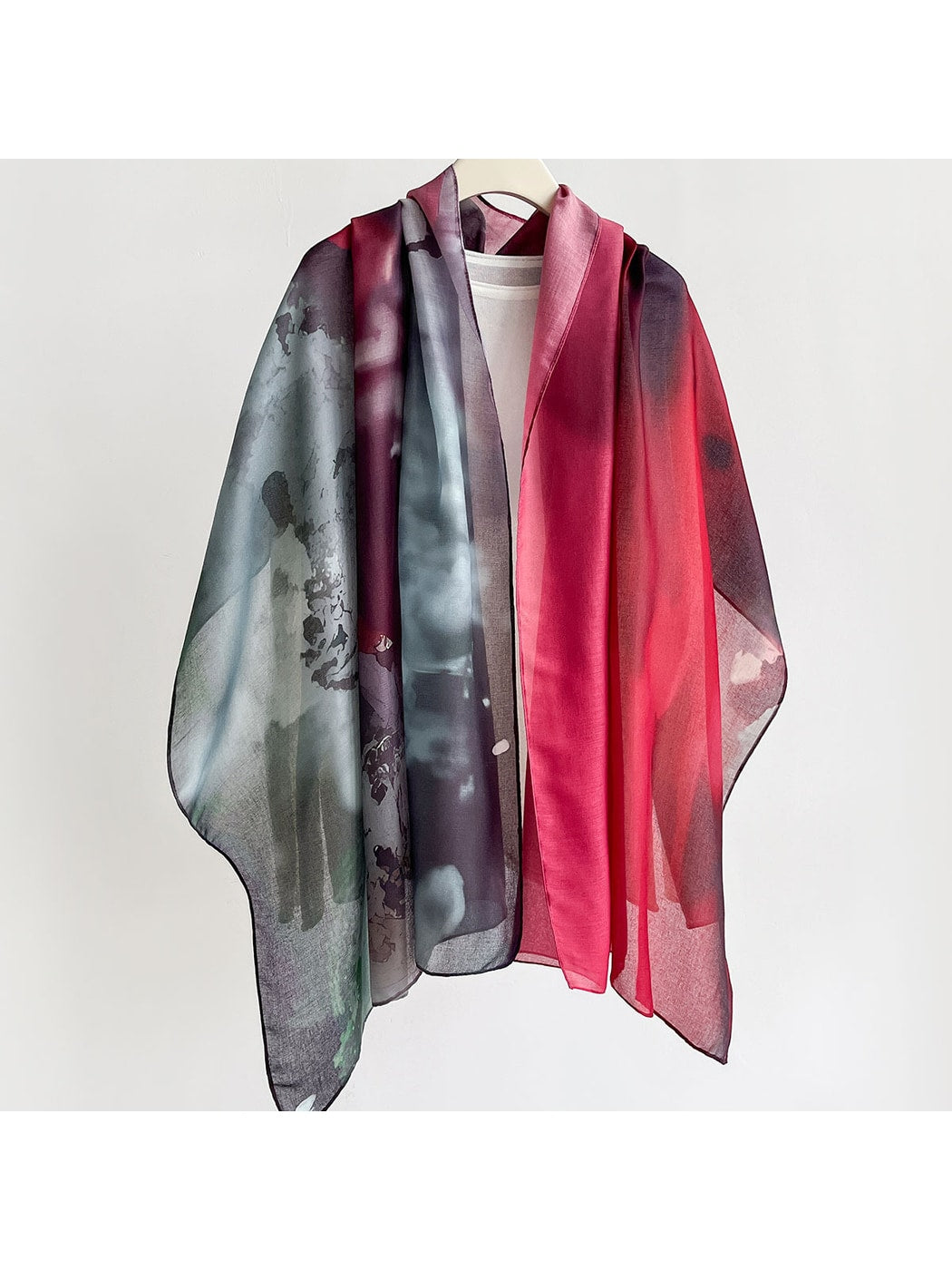 Scarvii - Deep-hued Flowing Printed Summer Wrap Scarf