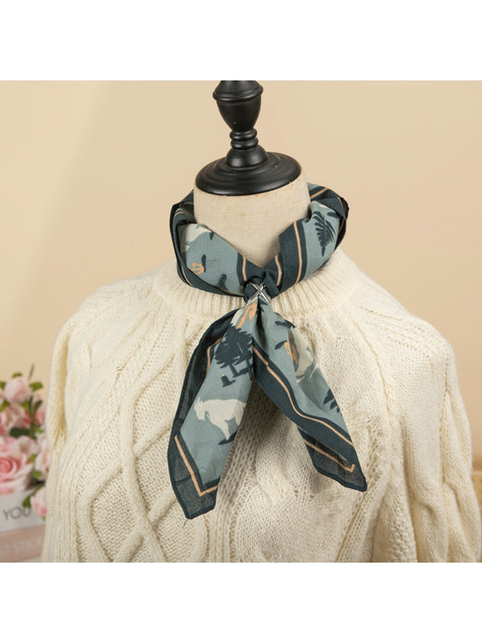 Scarvii - Elegant Forest Printed Square Scarf