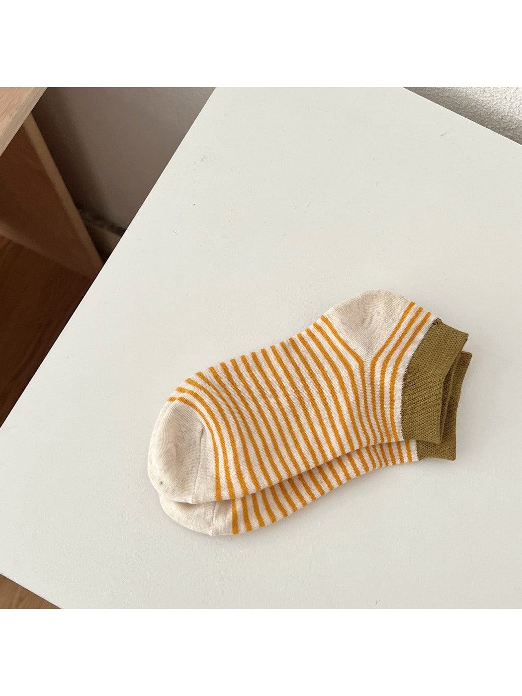 Rufia - Retro Style Striped Colorblock Ankle Socks