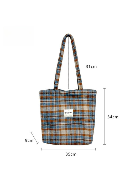 Cosbai – Plaid Crossbody Tote Bag