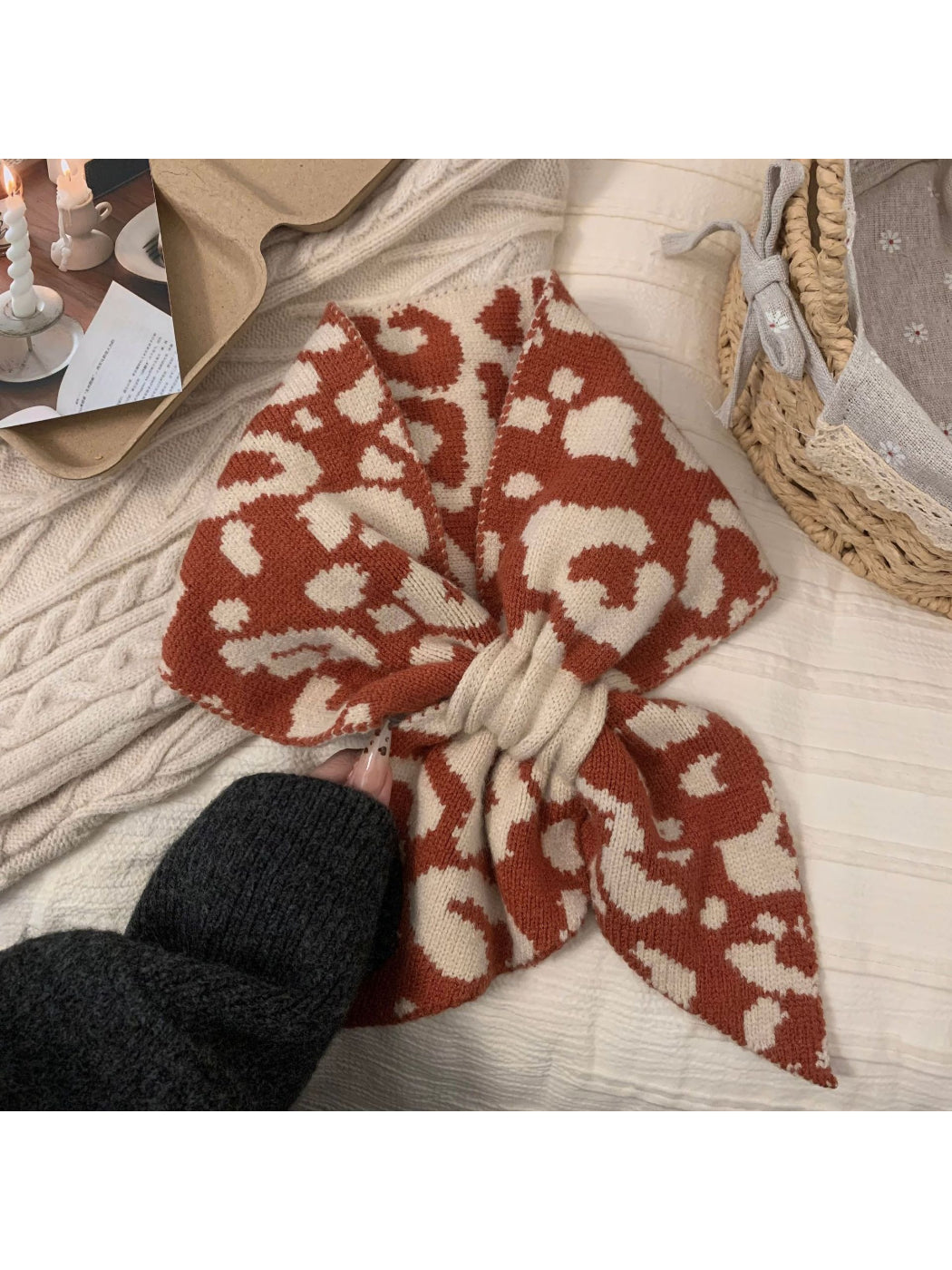 Scarvii - Cozy Bow Knot Knit Scarf