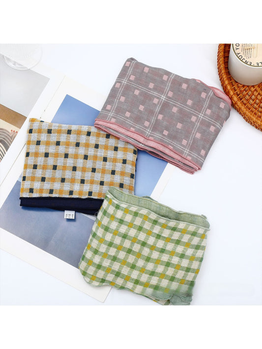 Scarvii - Checked Pattern Decorative Triangle Bandana