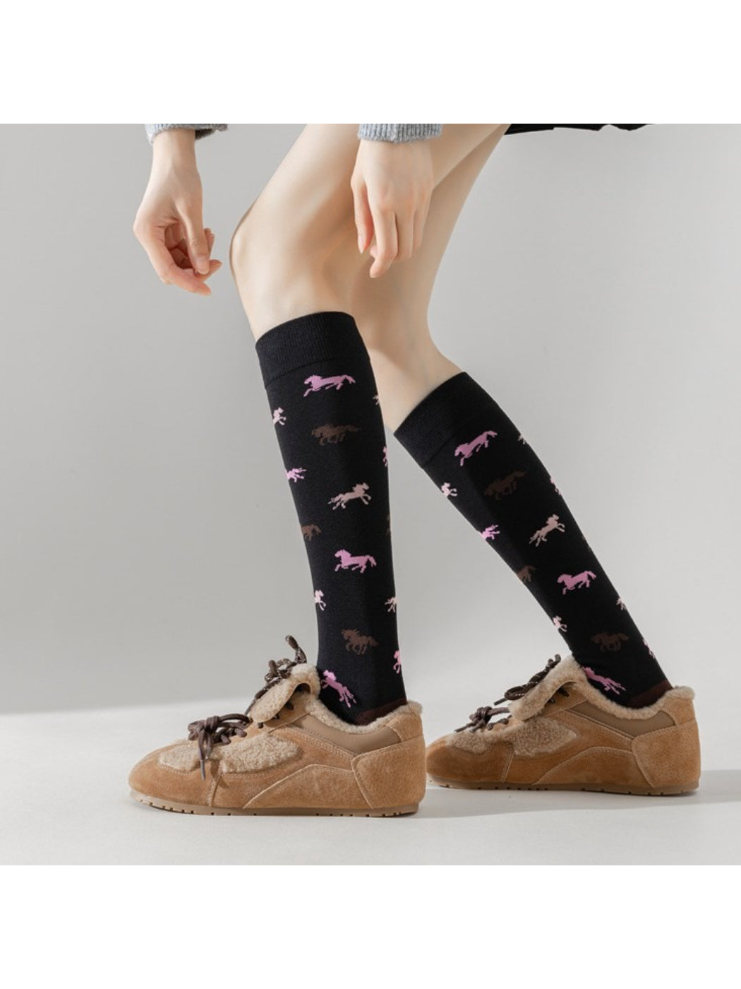 Rufia - Horseback Rider Pattern Calf-Length Socks