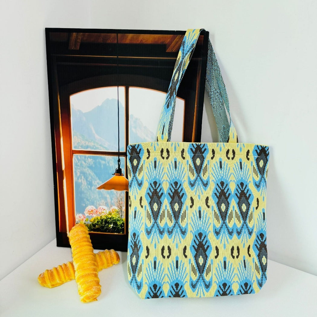 Cosbai - Atlas Print knit Shoulder Bag - Spacious & Vintage
