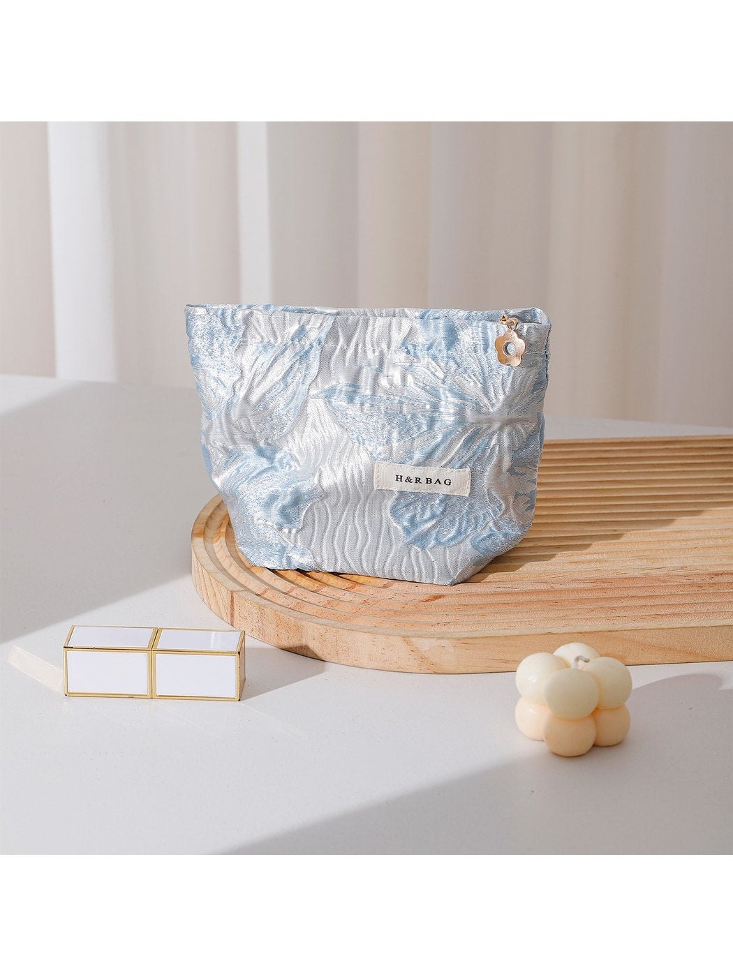 Cosbai - Floral Makeup Bag with Embossed Flower Bag