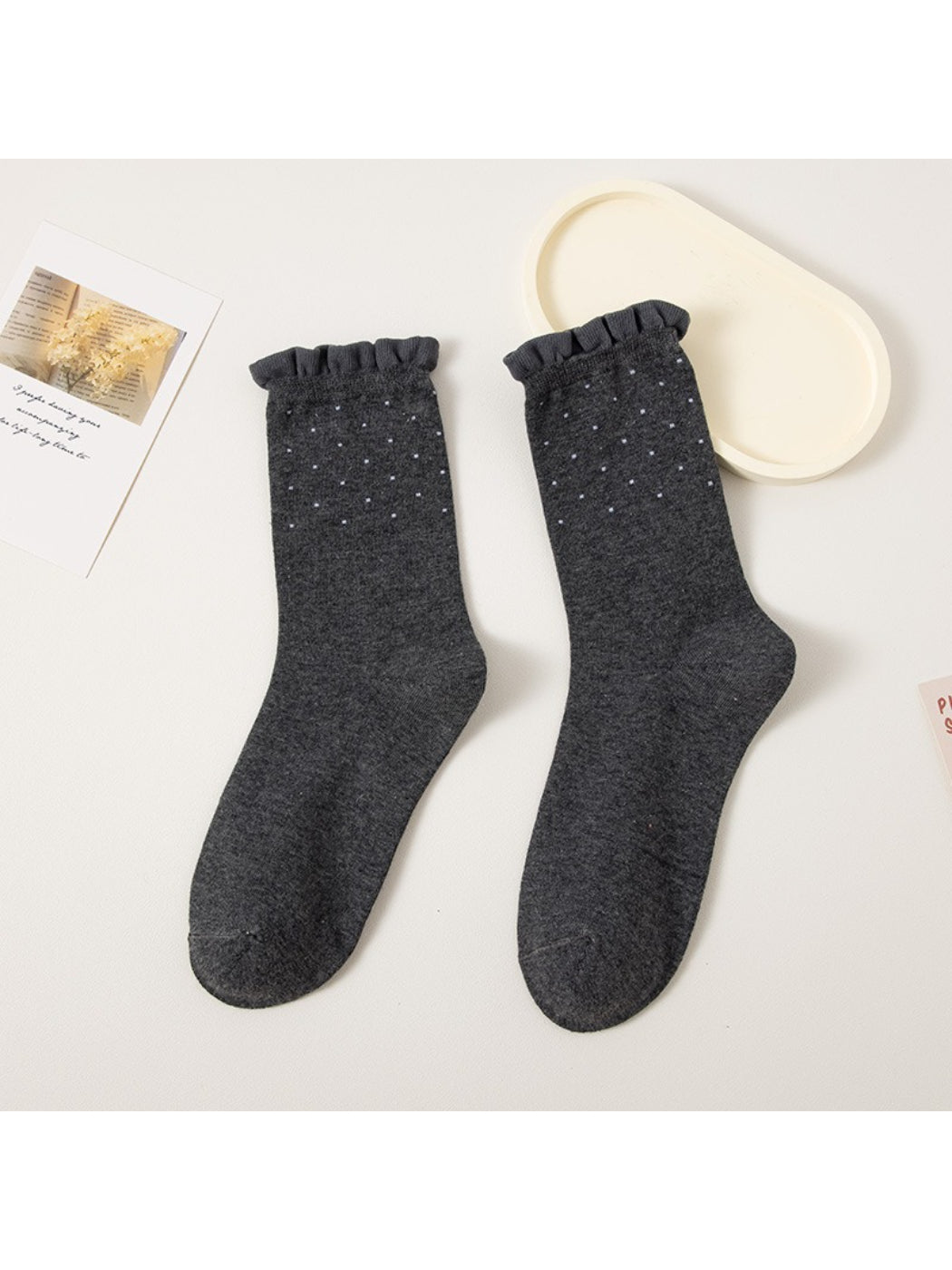 Rufia - Mini Dot Ruffle Crew Socks