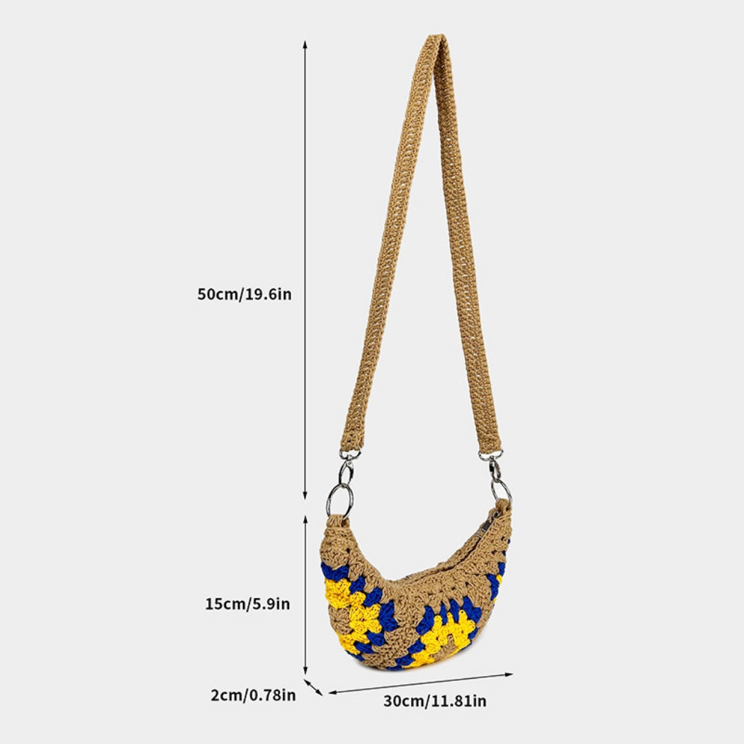 Cosbai - Floral Crochet Mini Dumpling Bag