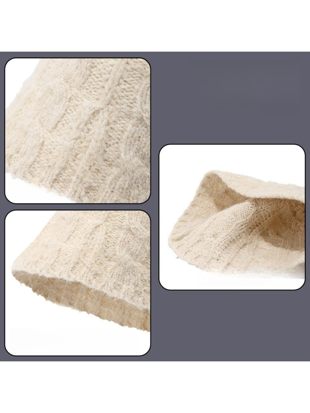 Haila - Solid Color Knitted Bucket Hat