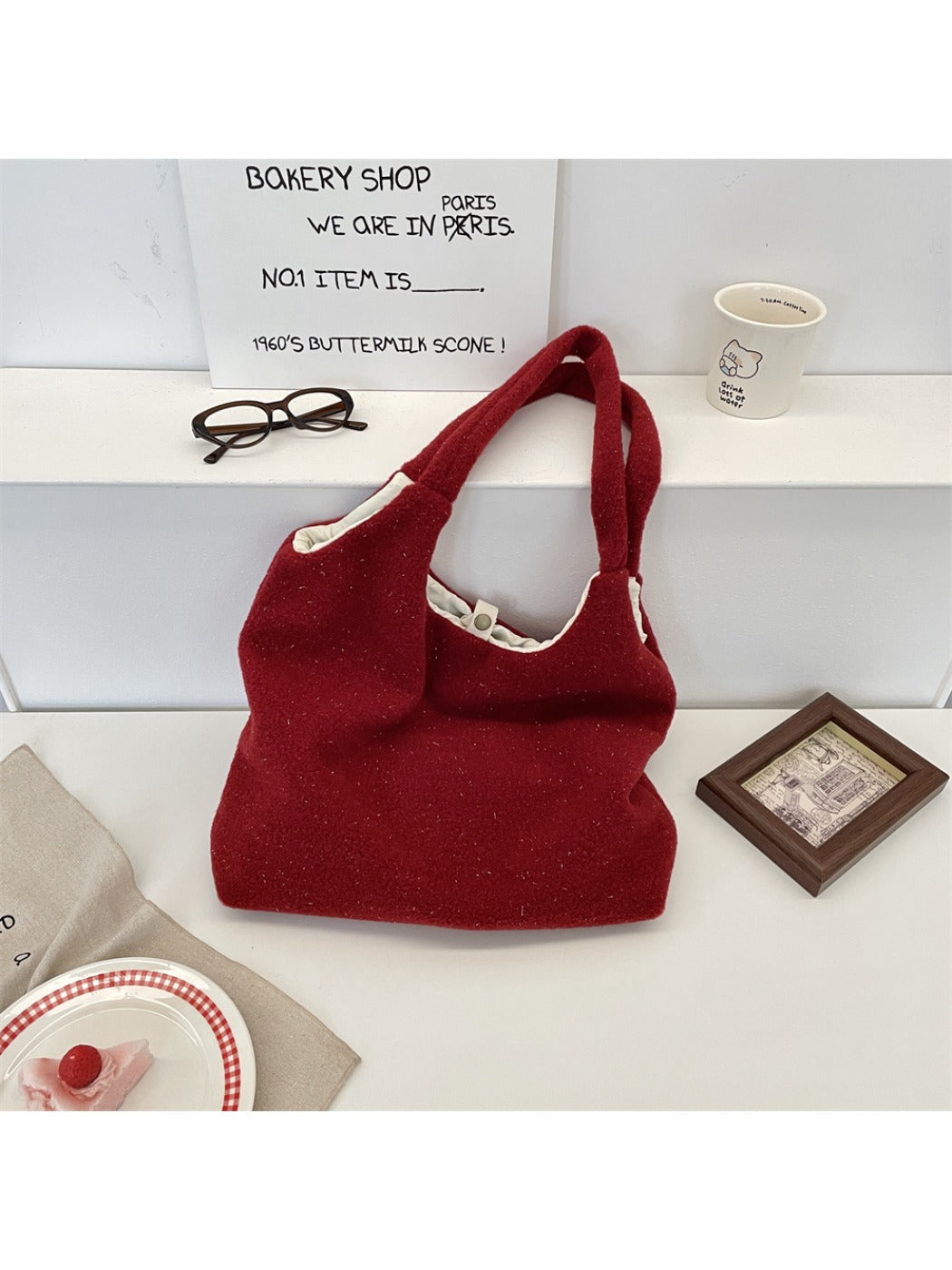 Cosbai - Striped Tote Bag for Women