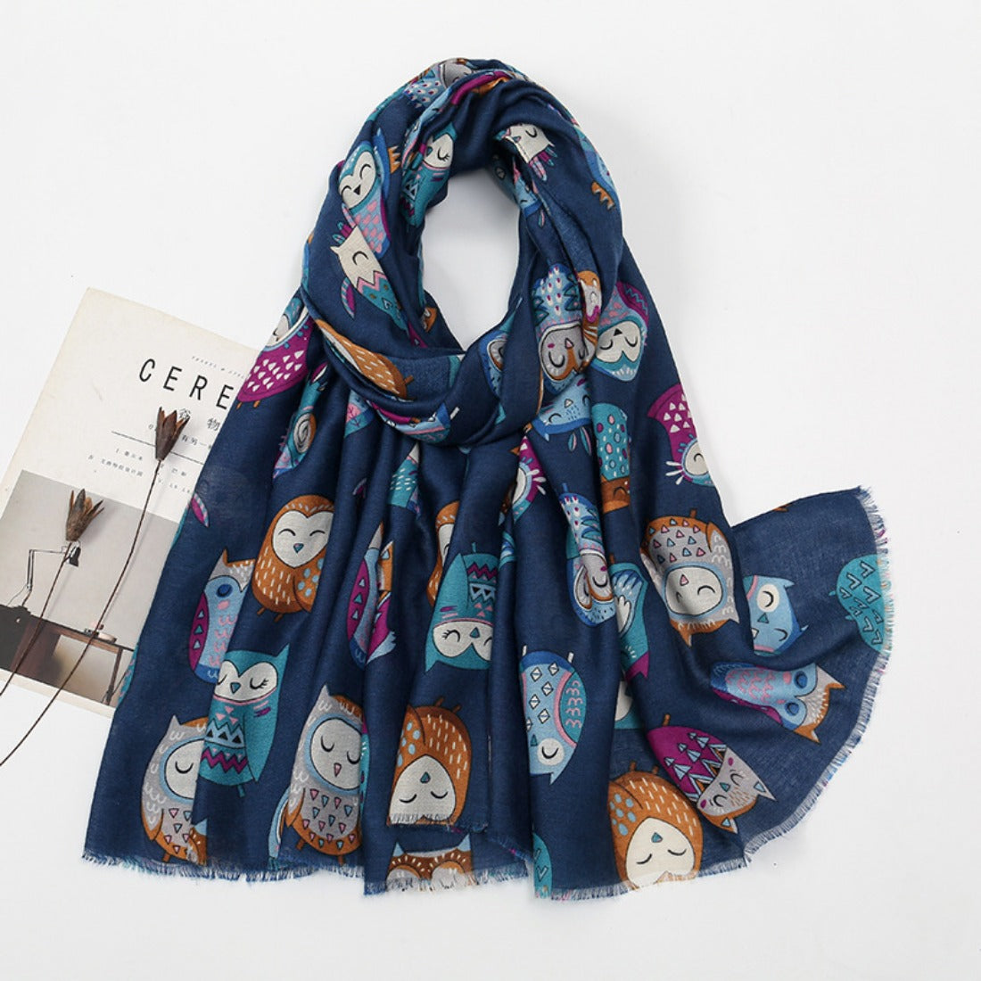 Scarvii - Cute Cartoon Owl Pattern Scarf