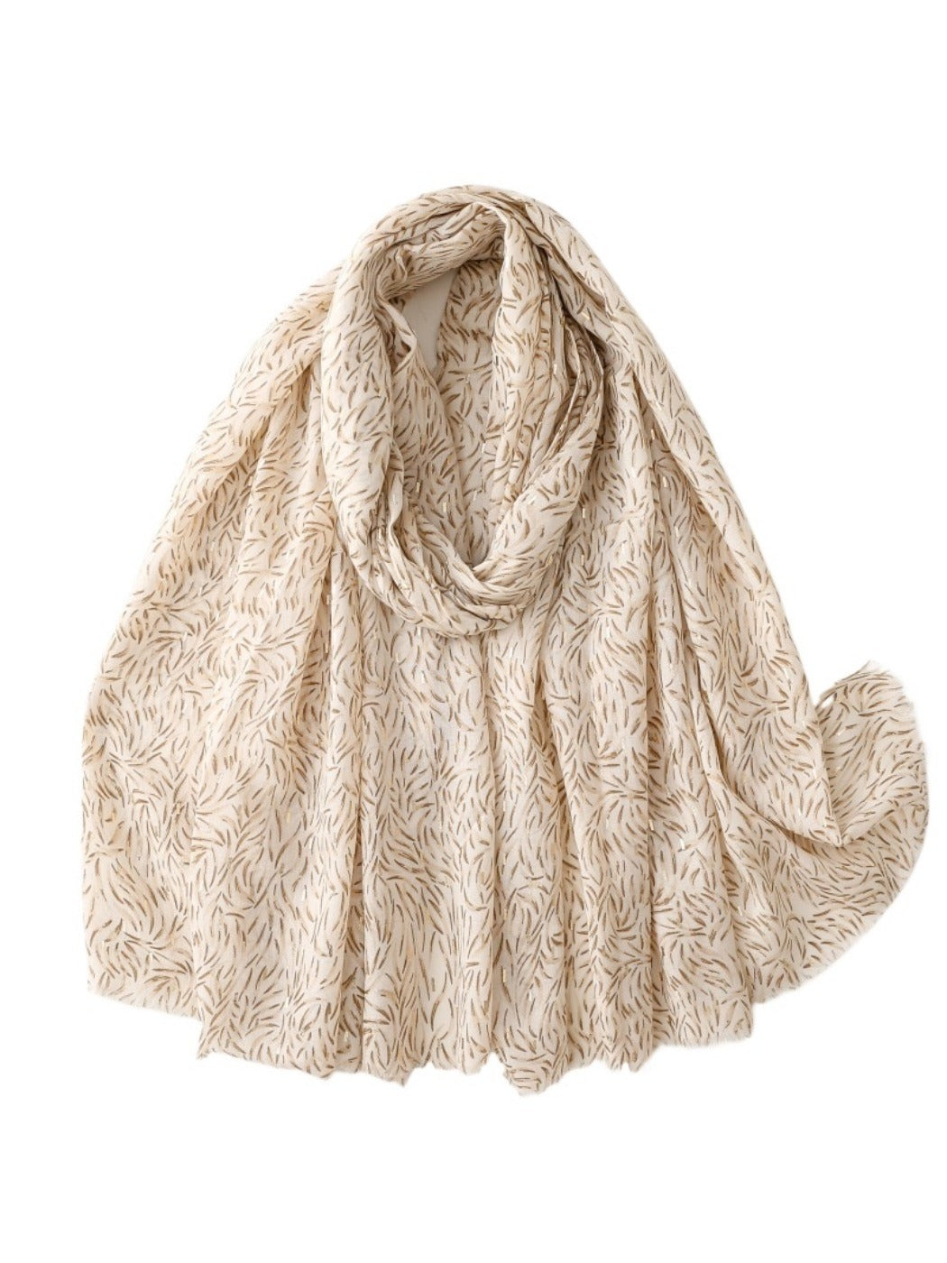 Scarvii - Minimalist Willow Leaf Print Scarf – Elegant & Versatile