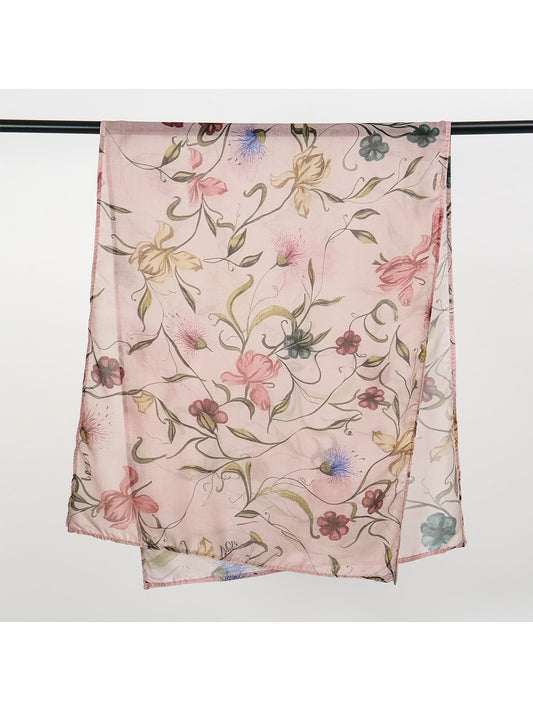 Scarvii - Floral Print Lightweight Fashion Scarf